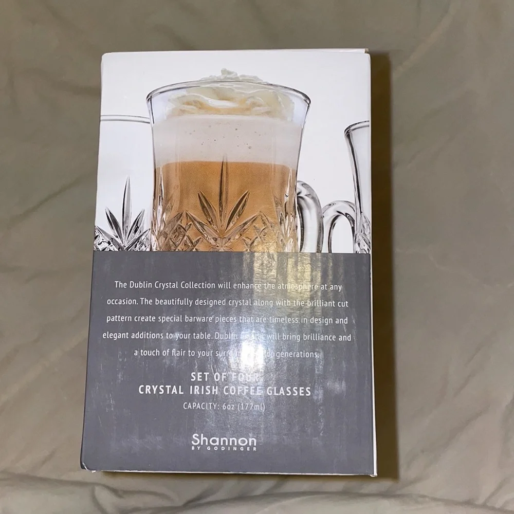 BN in Box 4 pcs Irish coffee glasses by Shannon godinger